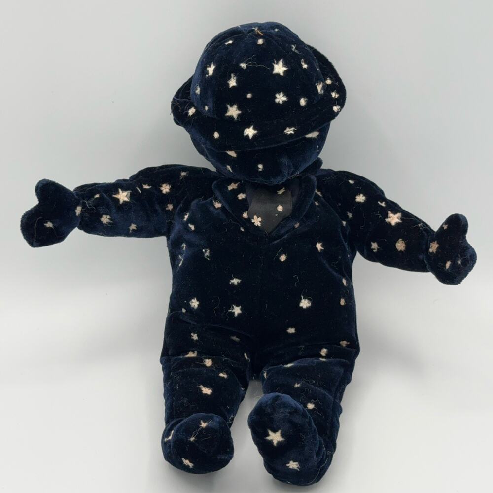 Yottoy Mr. Sleepy Bedtime Plush Toy Doll 11” Glow in the Dark 1997 Midnight Navy